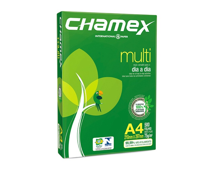 Papel Papel A4 Chamex Multi 210 X 97 Mm Branco 75 Gr 500 Folhas 1593