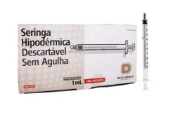 Seringa Descartável Bico Slip Sem Agulha - 1 Ml - 100 Unid - Descarpack