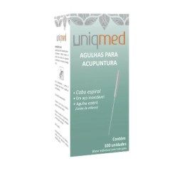 Agulha Para Acupuntura Aço Inox Estéril (0,25X30MM) - 100 Unidades - Uniqmed