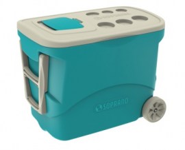 Caixa Térmica Com Termômetro E Rodas Azul - 50 Litros