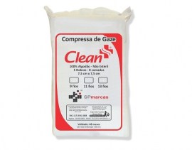 COMPRESSA DE GAZE NÃO ESTÉRIL 7,5 X 7,5 - 11 FIOS - 500 UNID - CLEAN