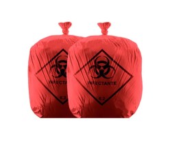 Saco Para Lixo Hospitalar Infectante - 63 Cm X 80 Cm - 50 Litros - Vermelho -100 Und