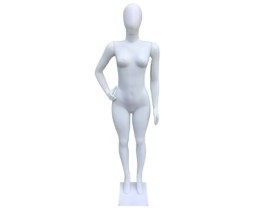 Manequim Feminino De Plástico - Cabeça De Ovo Reta Com Base