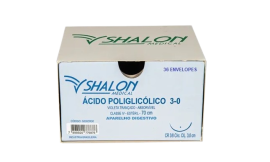 Fio De Sutura Ácido Poliglicólico 3-0 C/ Ag 3/8 Cir Cil 3 Cm - 36 Und - Shalon