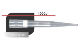 Ponteira Com Filtro Estéril Transparente Longa - 100-1000 Ul - 1.000 Unid - TF-1000 - Axygen