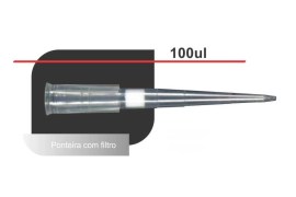 Ponteira Com Filtro Transparente Cônica 1-100 Ul - 1.000 Unid - TF-100 - Axygen