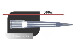 Ponteira Com Filtro Transparente Fina 1-300 Ul - 1.000 Unid - TF-300 - Axygen
