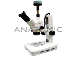 Microscópio Estereoscópico Digital 1x~4x Aumento 10x A 160x Iluminação LED E Câmera CMOS USB - TIM-2D