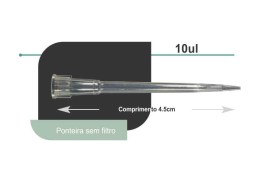 Ponteira Sem Filtro Longa Transparente 0,5-10 Ul - 1.000 Unid - TXL-10 - Axygen