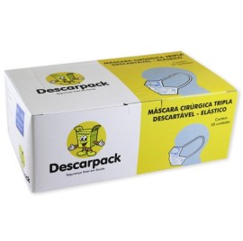 MÁSCARA CIRÚRGICA TRIPLA COM ELÁSTICO - 50 UNID