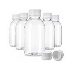 FRASCO PLÁSTICO TRANSPARENTE COM TAMPA ROSQUEÁVEL 100 ML - 100 UNID